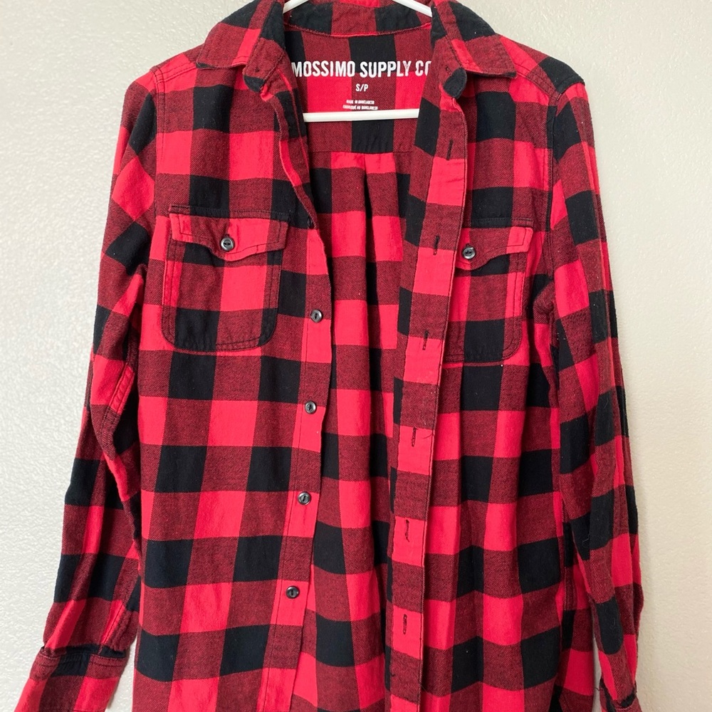 Red & Black Flannel Top